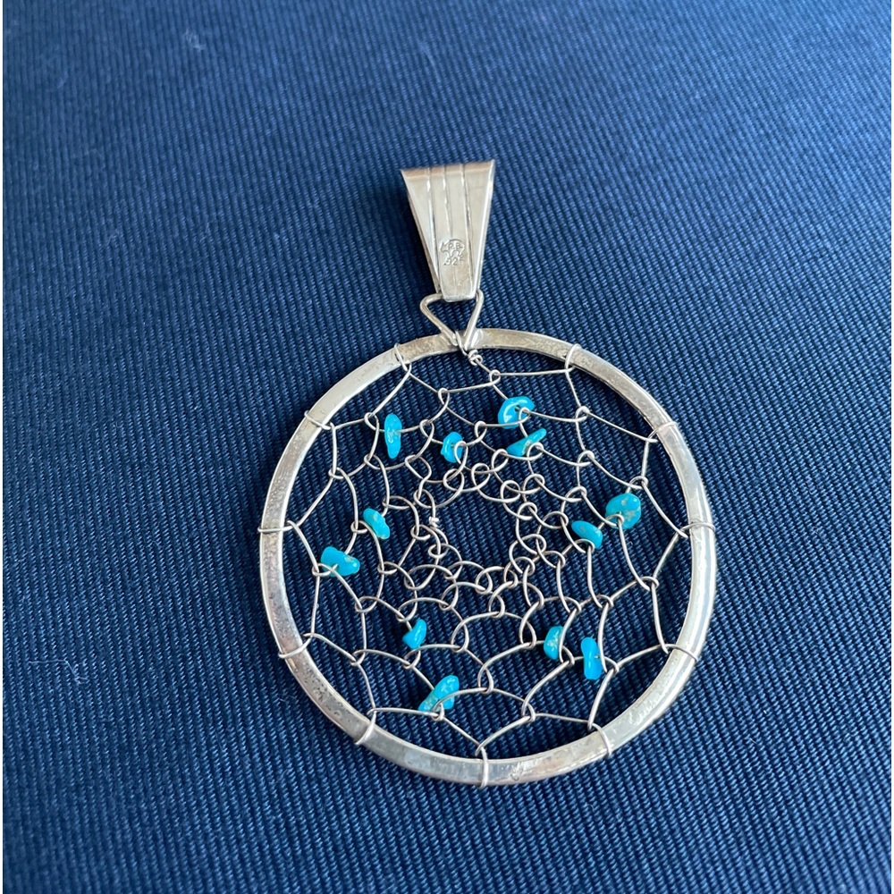 Navajo Sterling Silver Dreamcatcher Medallion.